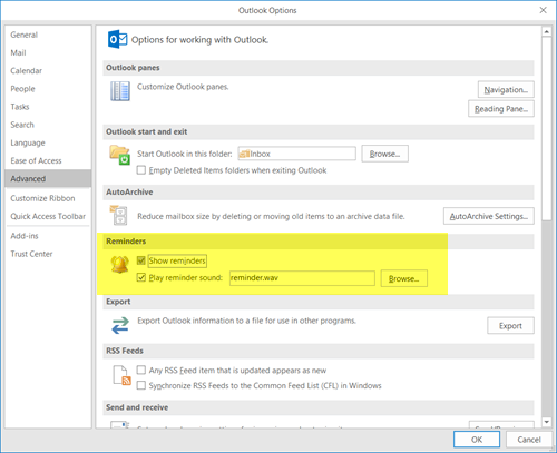 Turn Off Outlook Calendar Reminders And Notifications Windows 10 