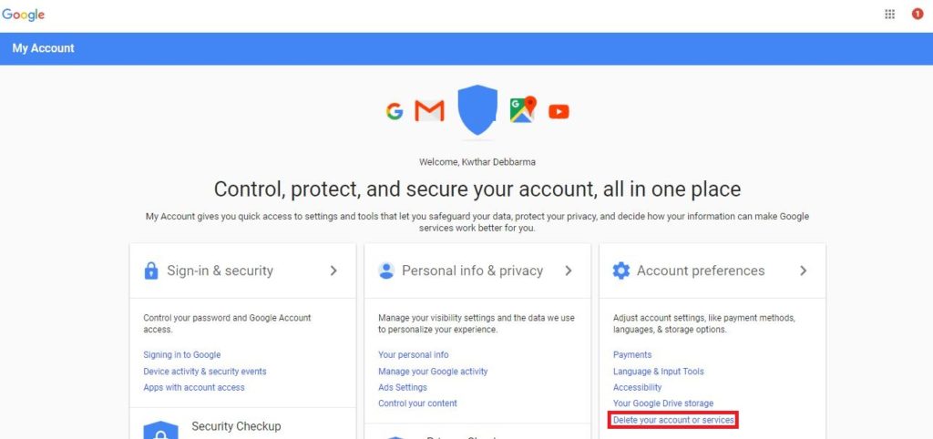 remove google account