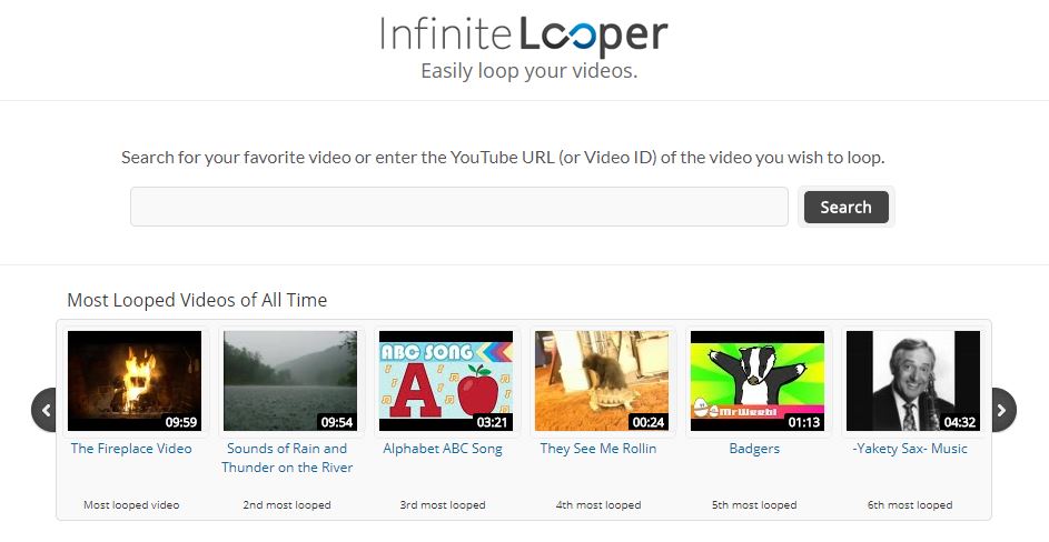 Repeat youtube videos on infinte looper