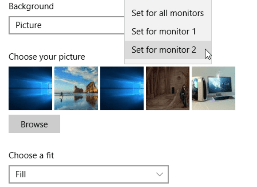 How to Set a Dual Monitor Wallpaper on Windows 10 - Widget Box