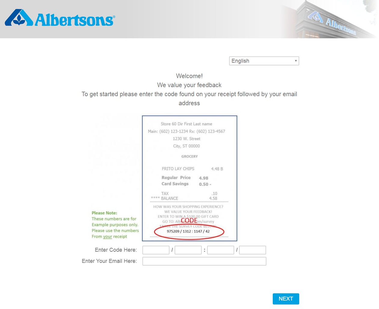 albertsons survey