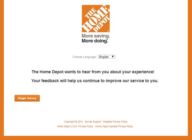 home depot survey