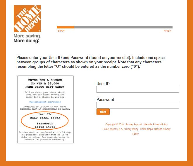 home depot survey