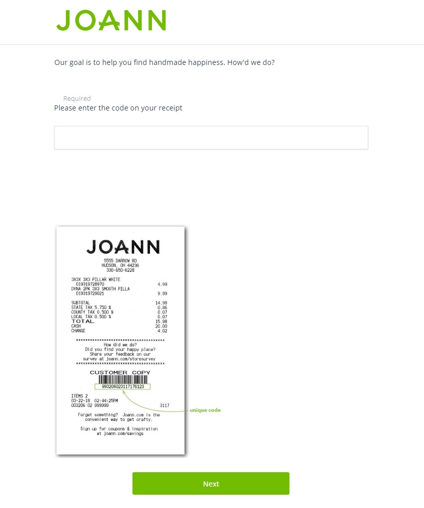 JoAnn Survey Win 25 JoAnn Gift Cards TellJoAnn Widget Box