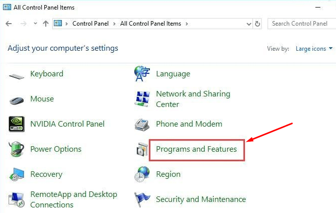 Programs and Features