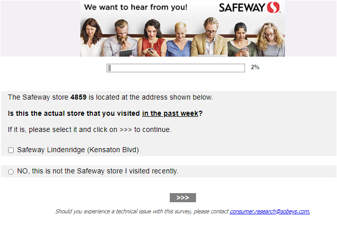 Safeway Customer Feedback Survey