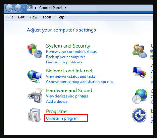 uninstall a program