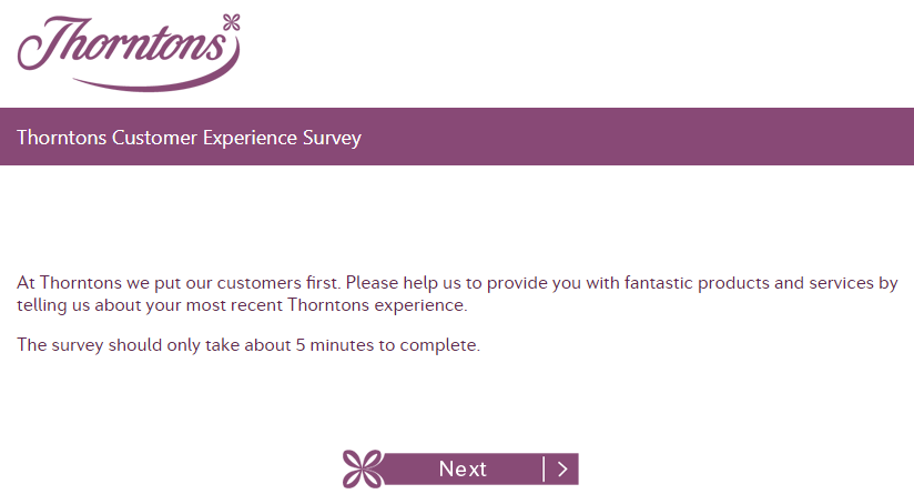 survey.thorntons.co.uk/Survey Homepage