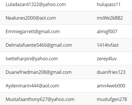 Email and Password for Hulu Free Account