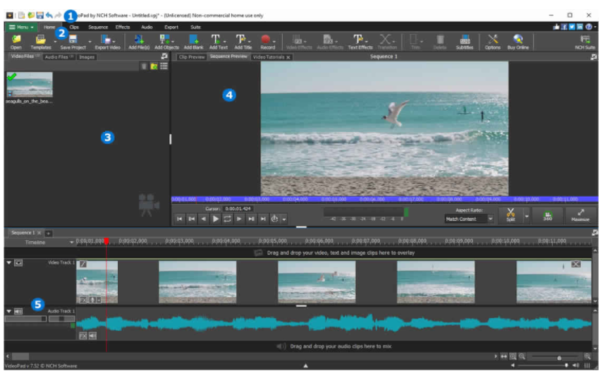 Videopad user Interface