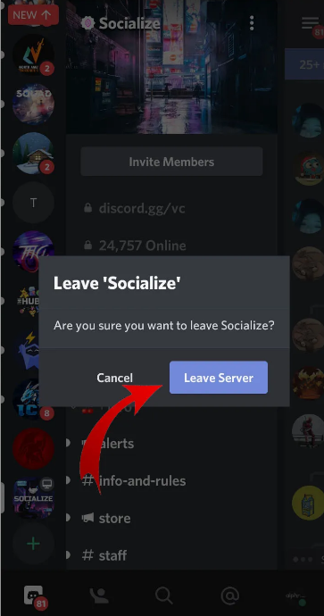Anroid Leave Server Confirm