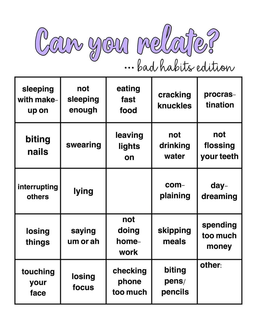 Can You Relate - Bad Habits Edition - Best Snapchat Story Games