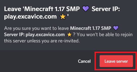 Leave Server Confirm
