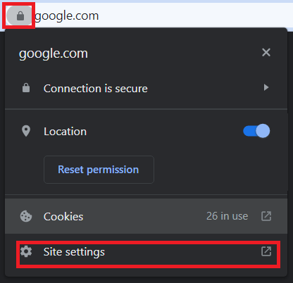 Site settings